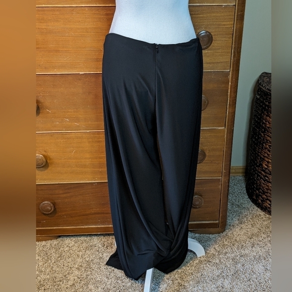 Palazzo VINTAGE Black PANTS Vacation READY! SZ Large - Picture 12 of 16
